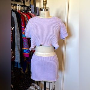 Knitted two piece top and skirt